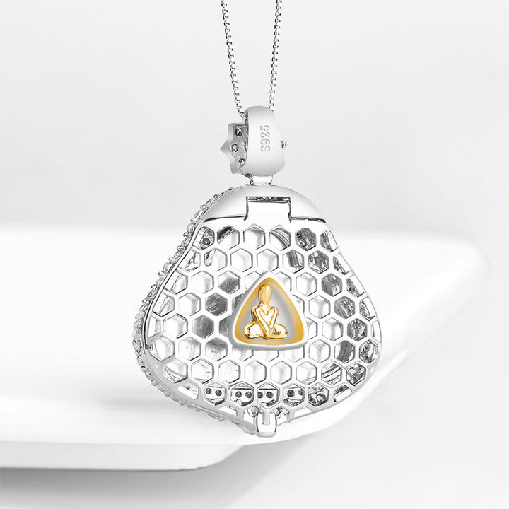 Buddha Stones Laughing Buddha Natural Jade Luck Abundance Titanium Steel Chain Necklace Pendant - image 2