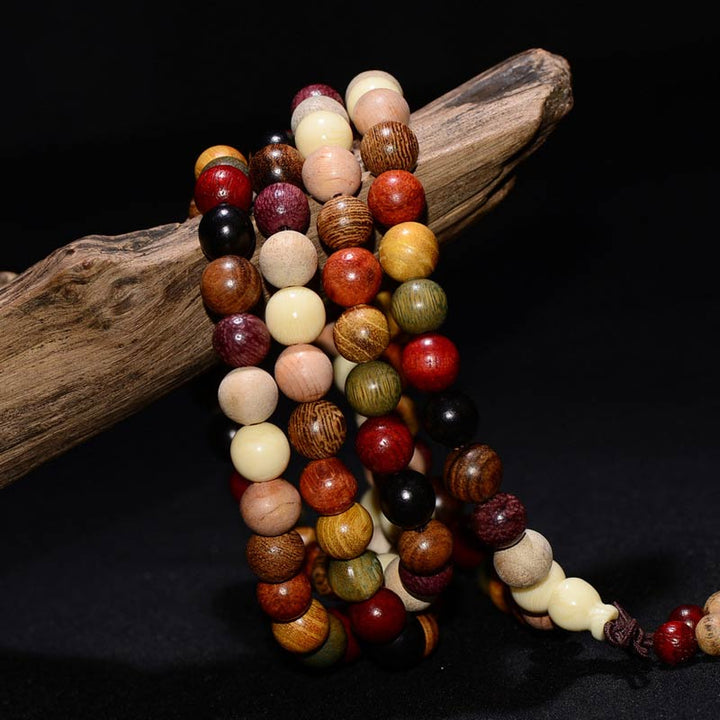 Buddha Stones  108 Beads Wenge Wood Mala Blessing Meditation Bracelet - image 4