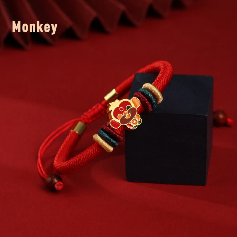 Buddha Stones Handmade 925 Sterling Silver Year of the Dragon Cute Chinese Zodiac Luck Braided Red Bracelet - Monkey(Wrist Circumference 14-19cm) - image 17