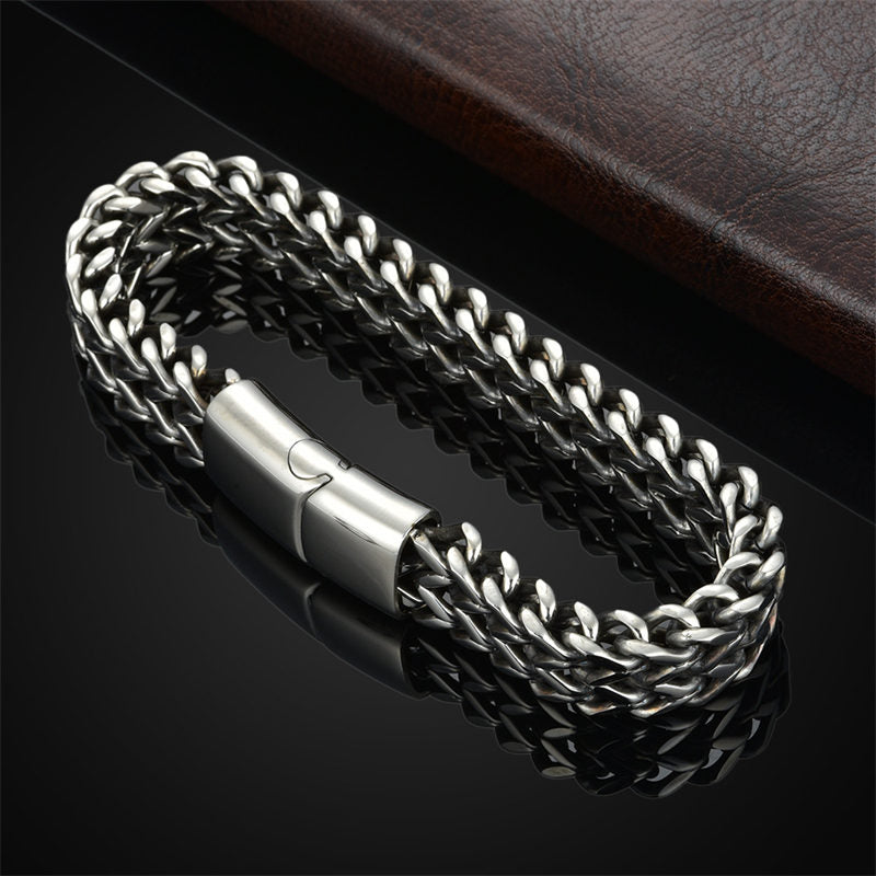 Buddha Stones Fish Scale Magnetic Buckle Titanium Steel Balance Bracelet Bangle - image 9