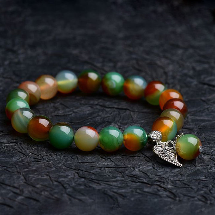 Buddha Stones Tibetan Natural Green Agate Healing Bracelet - image 5