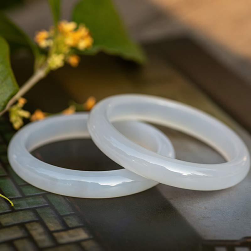 Buddha Stones Natural Chalcedony Harmony Positive Bracelet Bangle - image 1