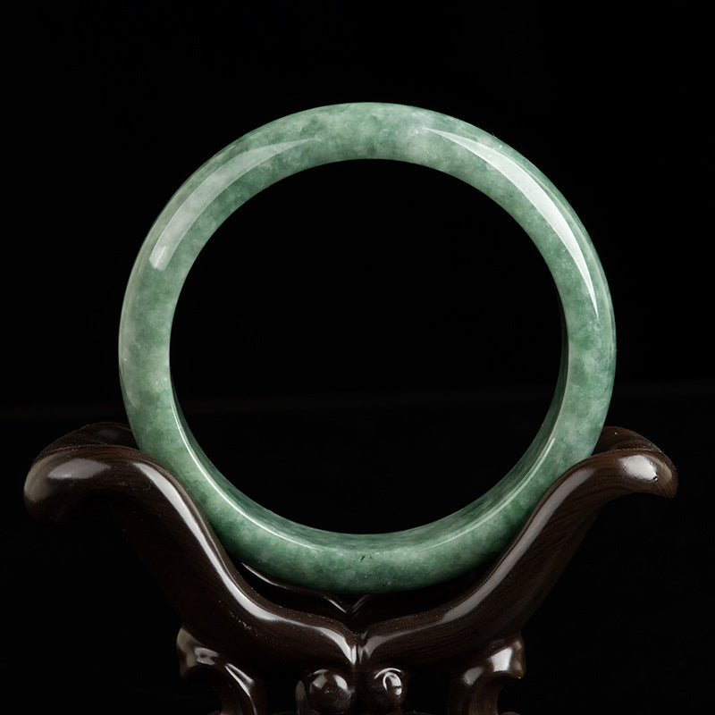 Buddha Stones Natural Jade Luck Wealth Bangle Bracelet - image 1
