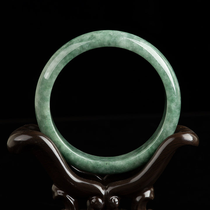 Buddha Stones Natural Jade Luck Wealth Bangle Bracelet - image 1