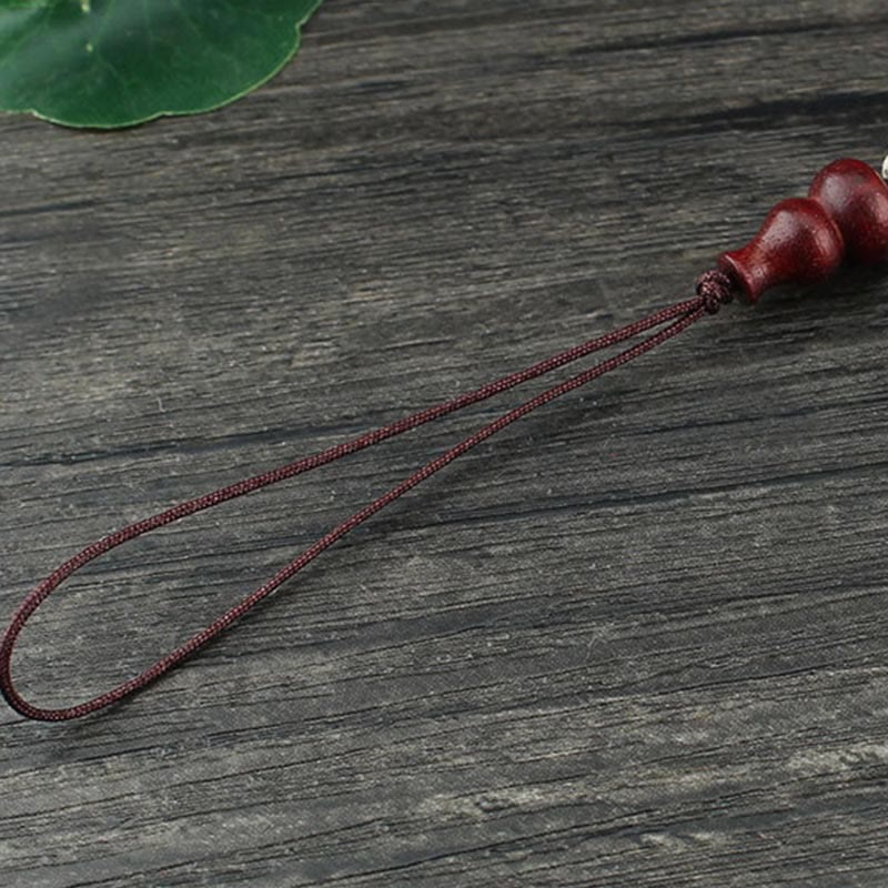 Green Sandalwood Ebony Wood Gourd Seven Layer Pagoda Positive Phone Hanging Decoration - image 13