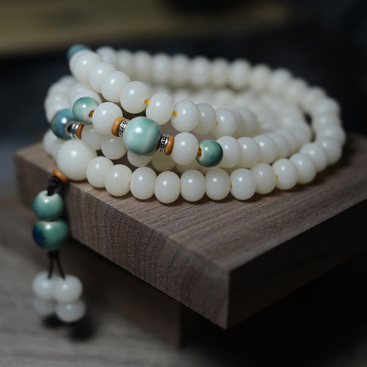 Buddha Stones 108 Mala Beads Bodhi Seed Keep Away Evil Spirits Calm Bracelet - image 3