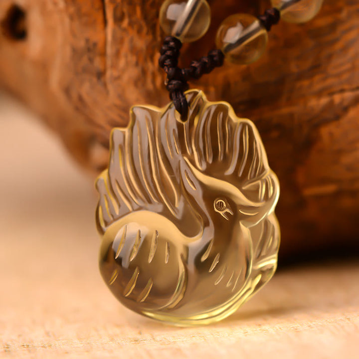 Buddha Stones Natural Amethyst White Crystal Citrine Nine Tailed Fox Luck Necklace Pendant - Citrine(Happiness♥Prosperity) - Fox - image 17