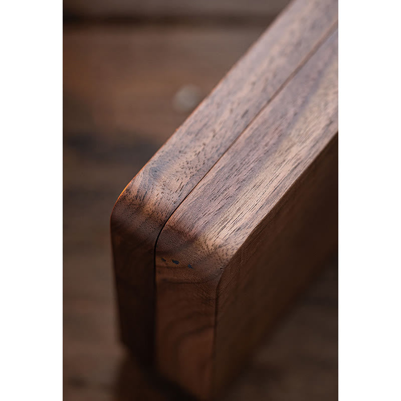 Vintage Handmade Black Walnut Wood Jewelry Storage Box Wooden Gift Box - image 10