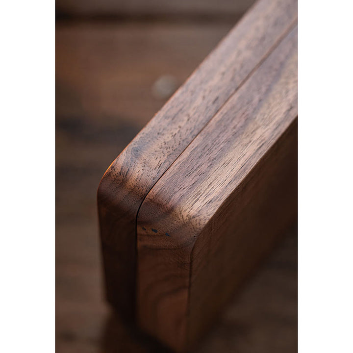 Vintage Handmade Black Walnut Wood Jewelry Storage Box Wooden Gift Box - image 10