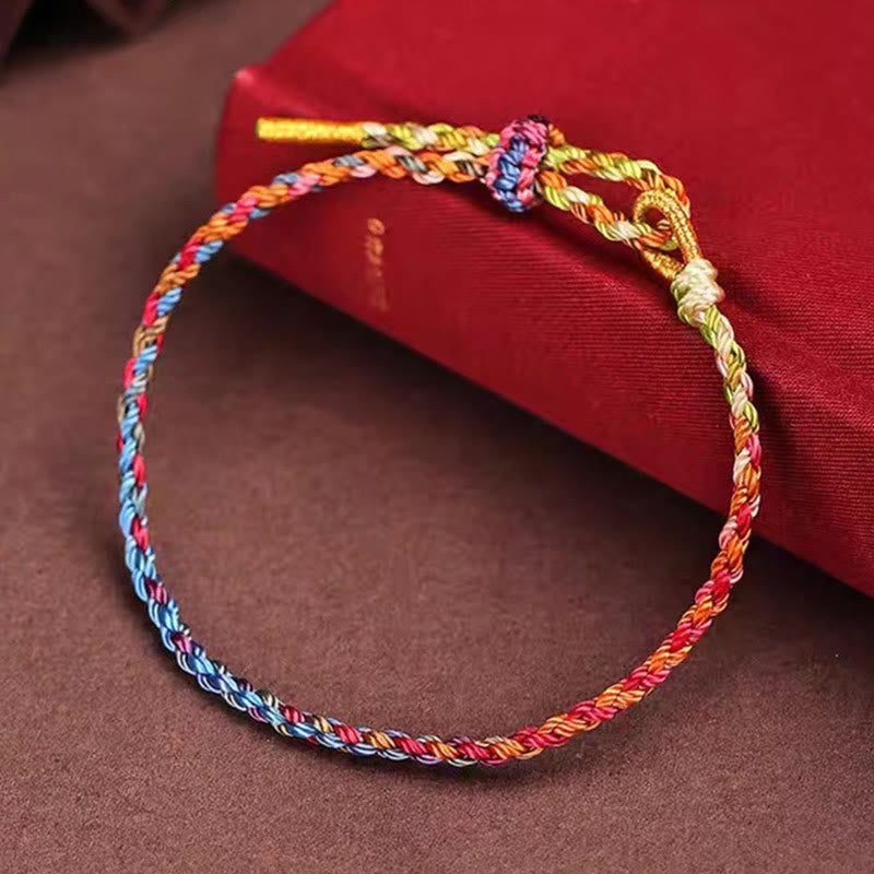 Buddha Stones Handcrafted Luck Colorful Rope Child Adult Bracelet - image 3