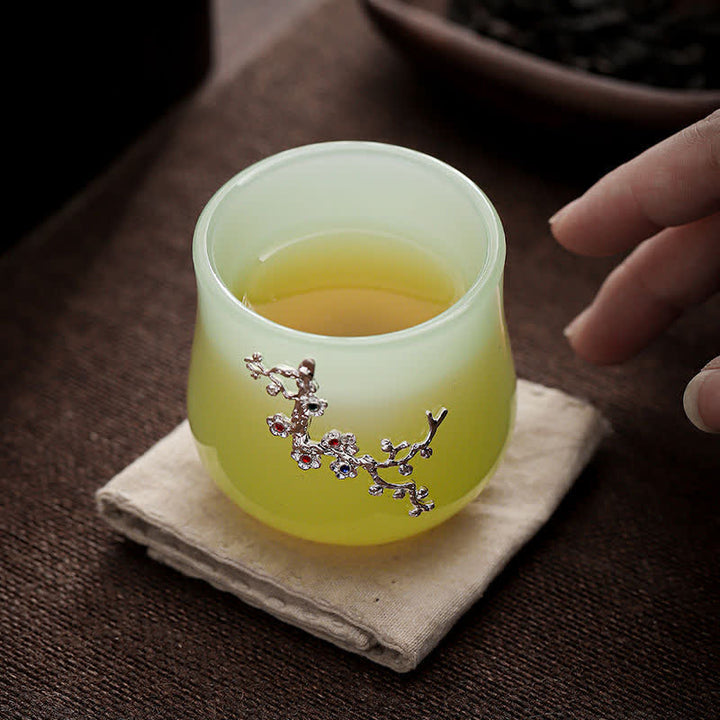 Buddha Stones Lotus Dragon Phoenix Flower Ceramic Teacup Tea Cups - image 10