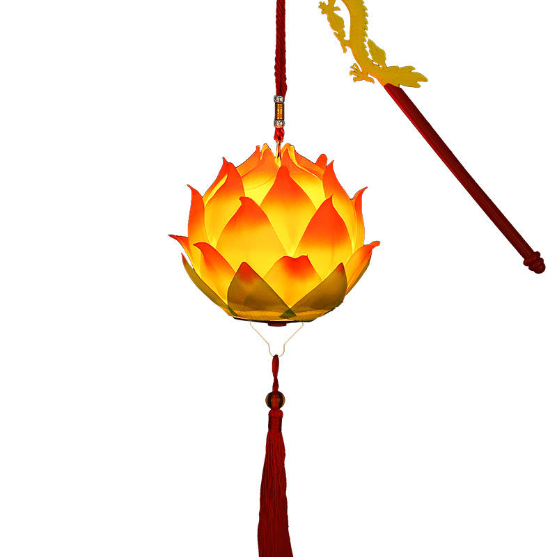 Buddha Stones DIY Lotus Flower Dragon Lantern Tassel Lamp Decoration - image 23