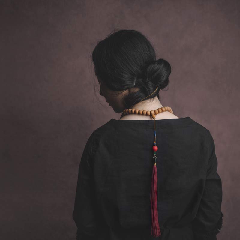 Buddha Stones 108 Mala Beads Bodhi Seed Dzi Bead Peace Tassel Bracelet - image 4