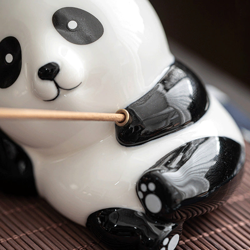 Lovely Cat Panda Ceramic Blessing Incense Burner Decoration - image 18