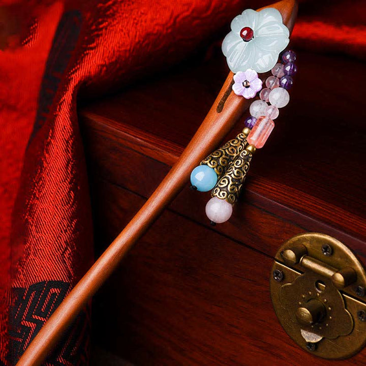 Red Sandalwood Amethyst Aventurine Protection Hairpin Decoration - image 8