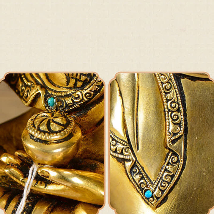 Buddha Stones Shakyamuni Compassion Copper Statue Decoration - image 11