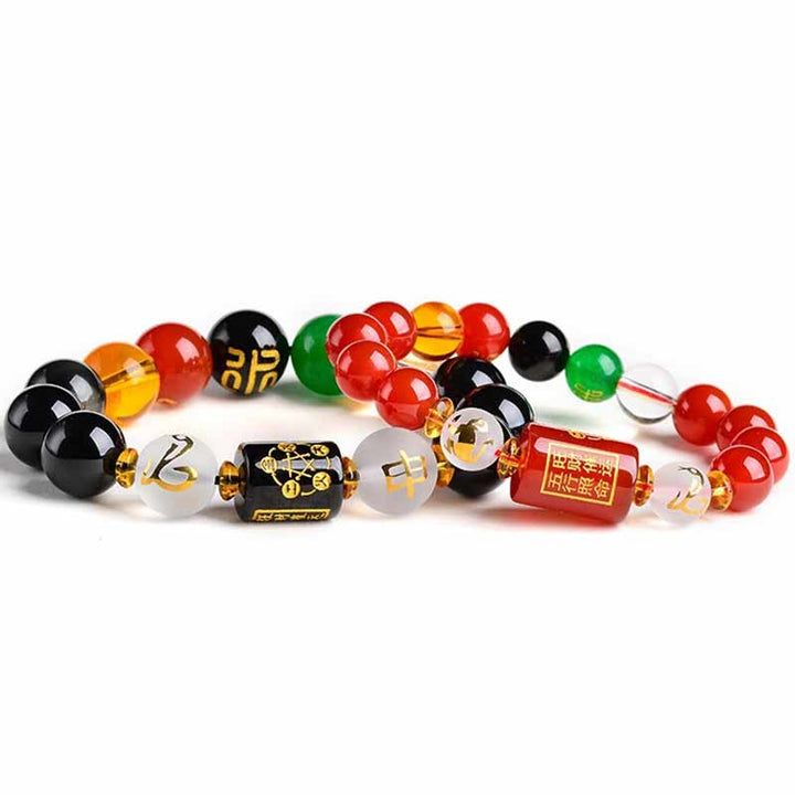 Buddha Stones Chinese Zodiac Feng Shui Obsidian Five-Element Wealth Porsperity Bracelet - image 3