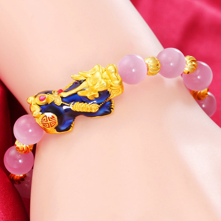 Buddha Stones Pixiu Cat Eye Lucky Bracelet - image 4