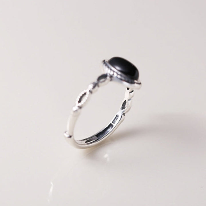 Buddha Stones 925 Sterling Silver Black Onyx Fortune Ring - image 5