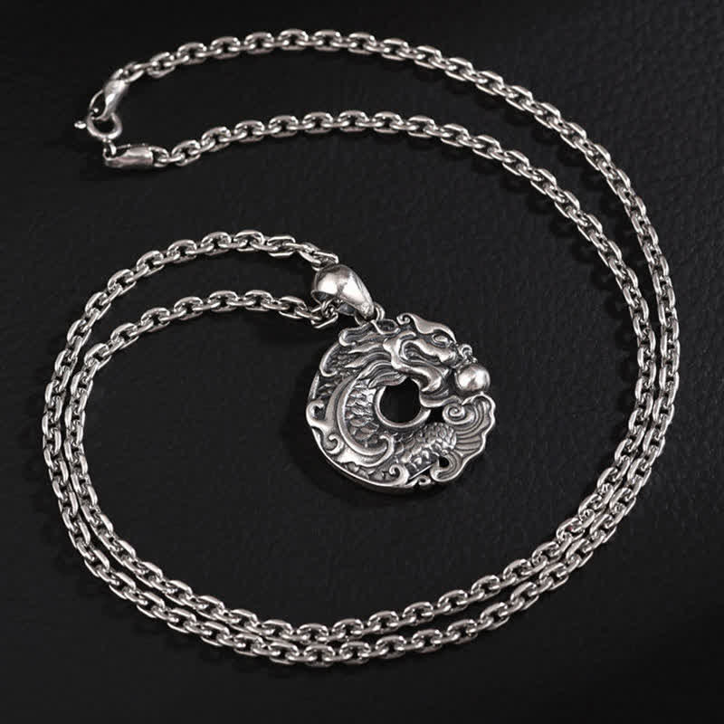 Buddha Stones Koi Fish Dragon Peace Buckle Wealth Necklace Pendant - image 10