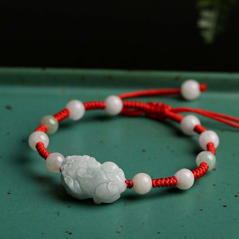 Buddha Stones Natural Jade PiXiu Luck Bracelet - image 3