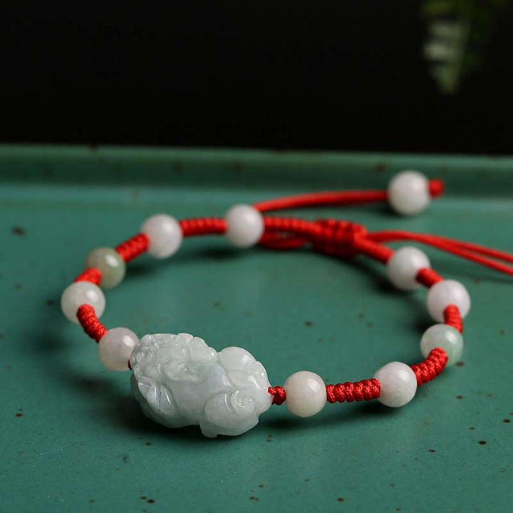 Buddha Stones Natural Jade PiXiu Luck Bracelet - image 3