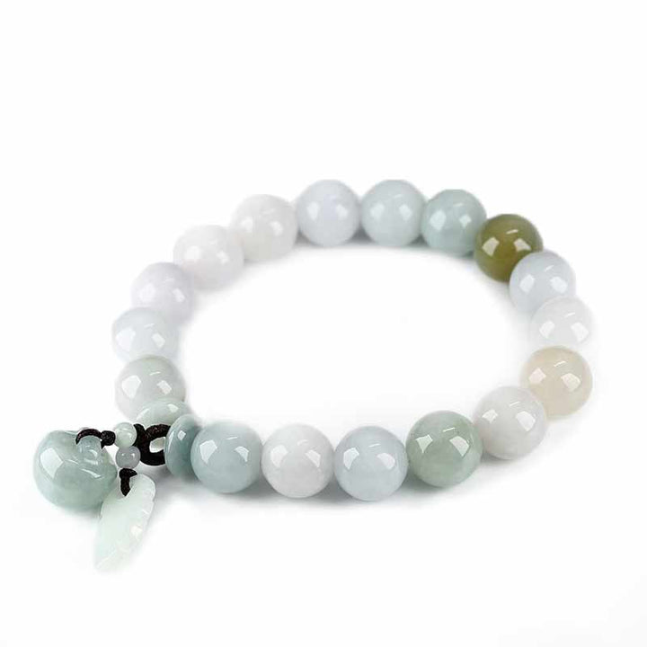 Buddha Stones Natural Jade Pi Xiu Buddha Gourd Apple Success Bracelet - image 0