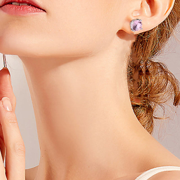 Buddha Stones Natural Various Gemstone Amethyst Love Earrings - image 7