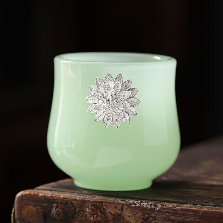 Buddha Stones Lotus Dragon Phoenix Flower Ceramic Teacup Tea Cups - Lotus Flower - image 2