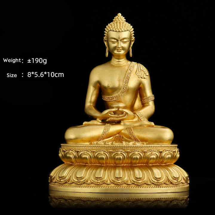 Buddha Stones Shakyamuni Amitabha Medicine Buddha Figurine Serenity Copper Statue Home Decoration - 10 cm Amitabha Buddha - image 3