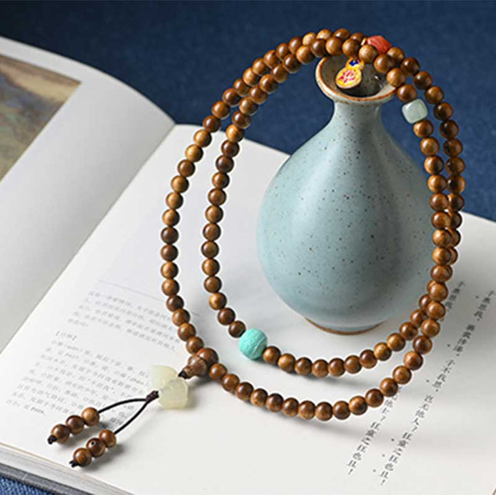 Buddha Stones Tibetan Rosewood Protection Calm Bracelet Mala - image 7