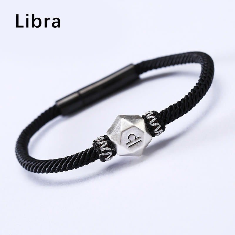 Buddha Stones 999 Sterling Silver 12 Constellations of the Zodiac Protection Handmade String Bracelet - Libra - 19CM - image 14