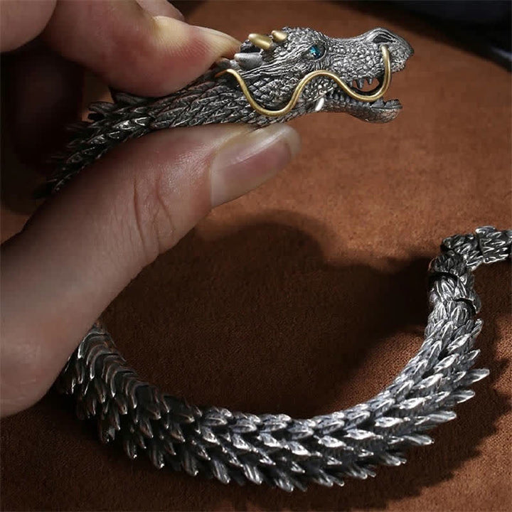 Buddha Stones Nordic Dragon Handmade Amulet Luck Protection Chain Bracelet - image 10