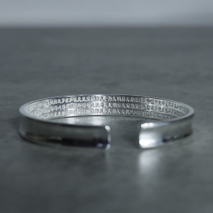 Buddha Stones Tibetan Mantra White Copper Bracelet - image 7