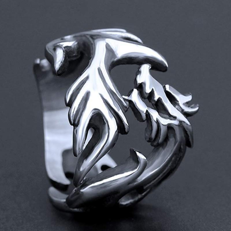 Buddha Stones Dragon Pattern Protection Strength Adjustable Ring - image 15