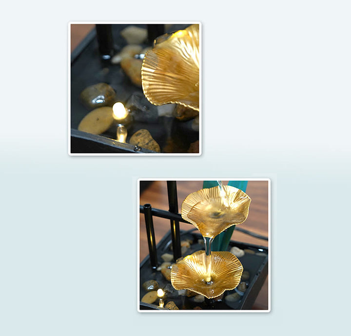 Buddha Stones Three Layers Waterfall Fountain Tabletop Lotus Ornaments With River Rocks Desktop Decoration - image 9