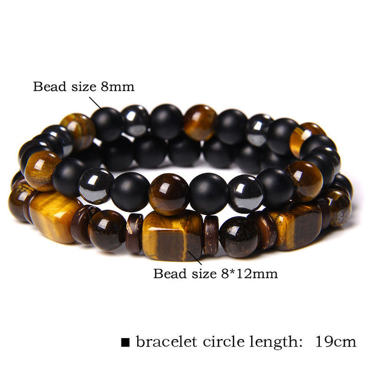 Buddha Stones Tiger Eye Frosted Stone Hematite Courage Bracelet - image 3