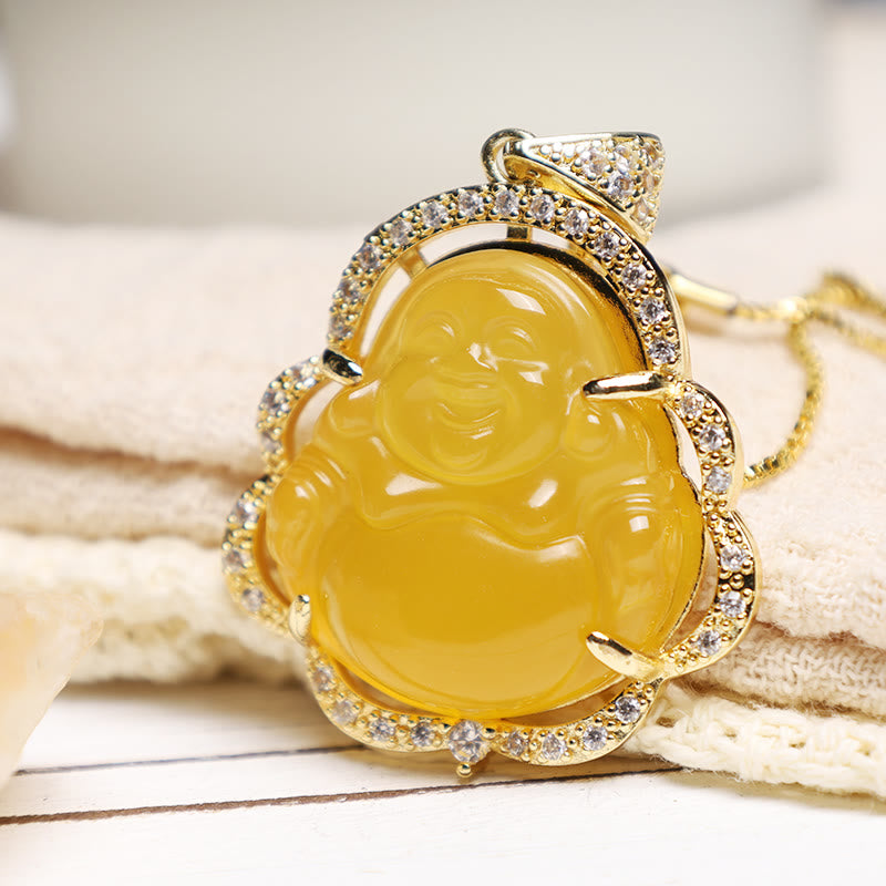 Buddha Stones Good Luck Laughing Buddha Necklace - image 18