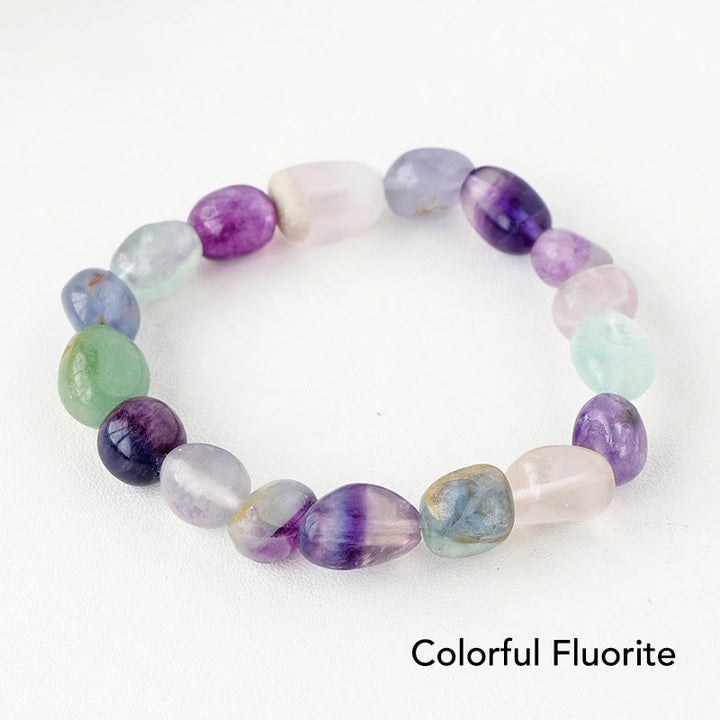 Natural Irregular Shape Crystal Stone Spiritual Awareness Bracelet - Colorful Fluorite - image 44
