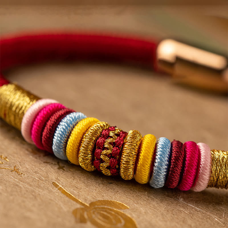 Buddha Stones Tibetan Handmade King Kong Knot Protection Magnetic Buckle Braided Bracelet - image 8