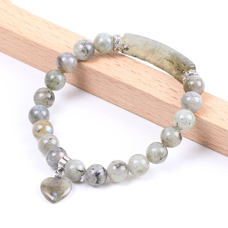 Buddha Stones Natural Quartz Love Heart Healing Beads Bracelet - image 25