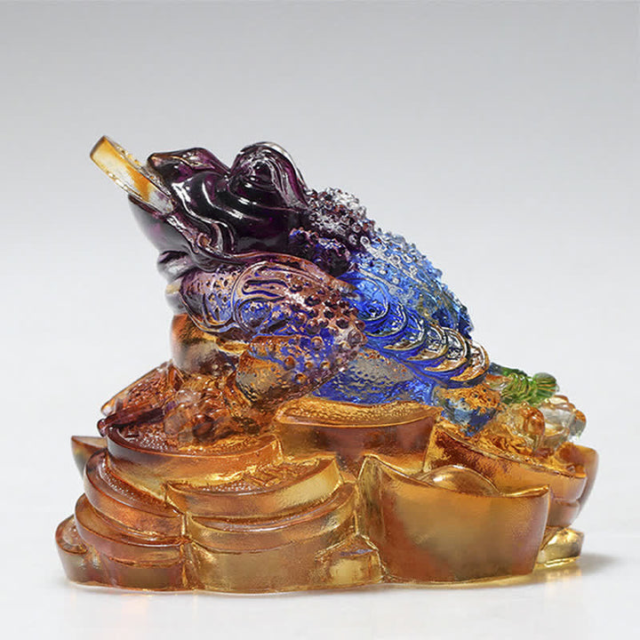Buddha Stones Feng Shui Frog Handmade Liuli Crystal Art Piece Wealth Home Office Decoration - image 5