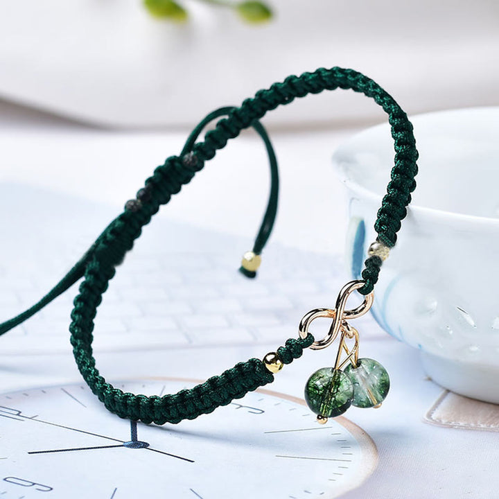 Buddha Stones Natural Strawberry Quartz Amethyst Green Phantom Bead Positive Bracelet - Green Phantom(Self-acceptance♥Confidence)(Bracelet Size 16+5cm) - image 23