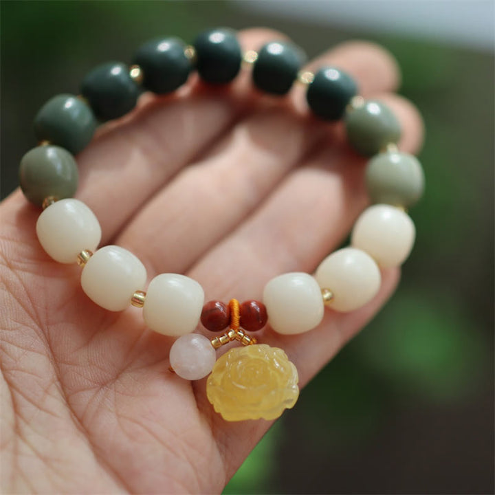 Buddha Stones Gradient Bodhi Seed Amber Lotus Peace Bracelet - Bodhi Seed(Auspiciousness♥Luck) - image 0