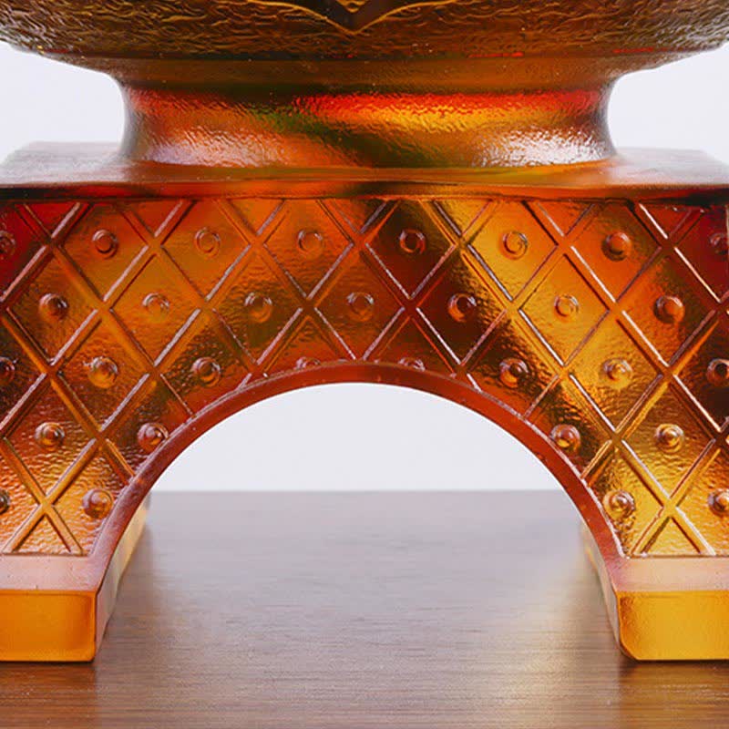 Buddha Stones Handmade Liuli Crystal PiXiu Treasure Bowl Art Piece Home Decoration - image 13