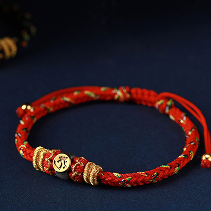 Buddha Stones Chinese Zodiac Natal Buddha Silver Luck Braided String Bracelet - image 8