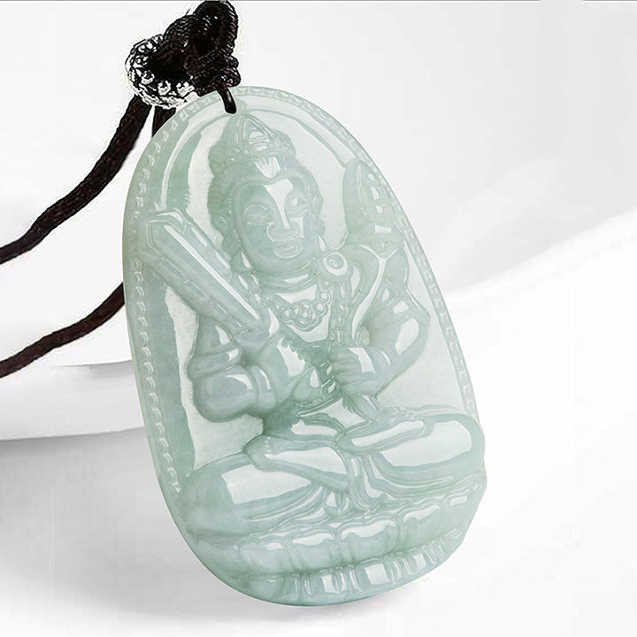 Buddha Stones Chinese Zodiac Natal Buddha Jade Wealth Prosperity Necklace Pendant - Ox/Tiger - image 2