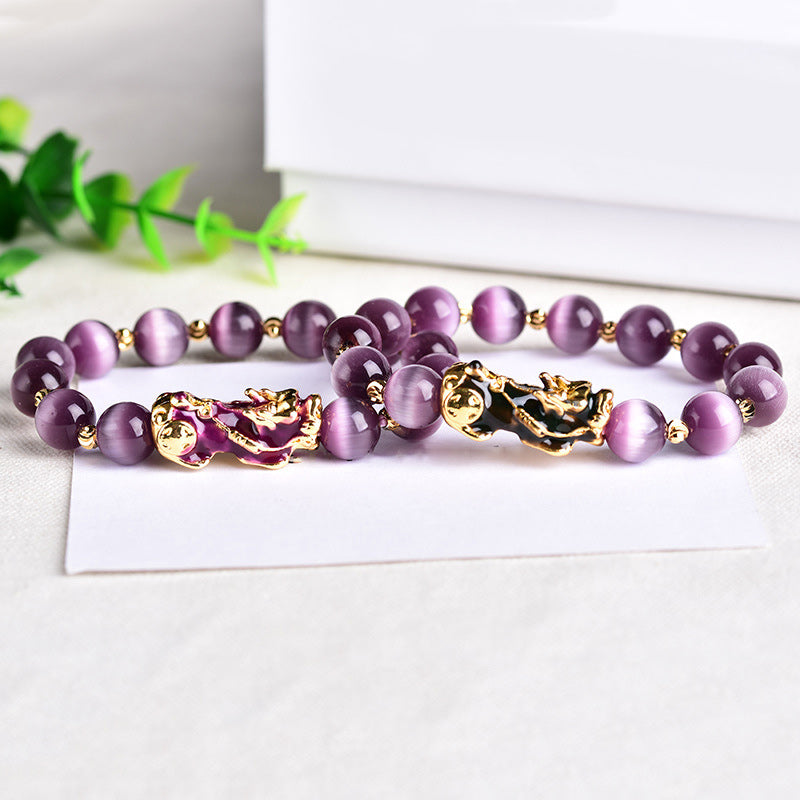 Buddha Stones Pixiu Cat Eye Wealth Bracelet - image 1