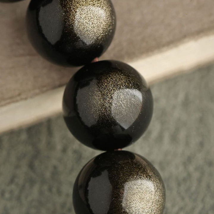 Buddha Stones Gold Sheen Obsidian Silver Sheen Obsidian Lovely Paw Lucky Cat Protection Bracelet - image 11