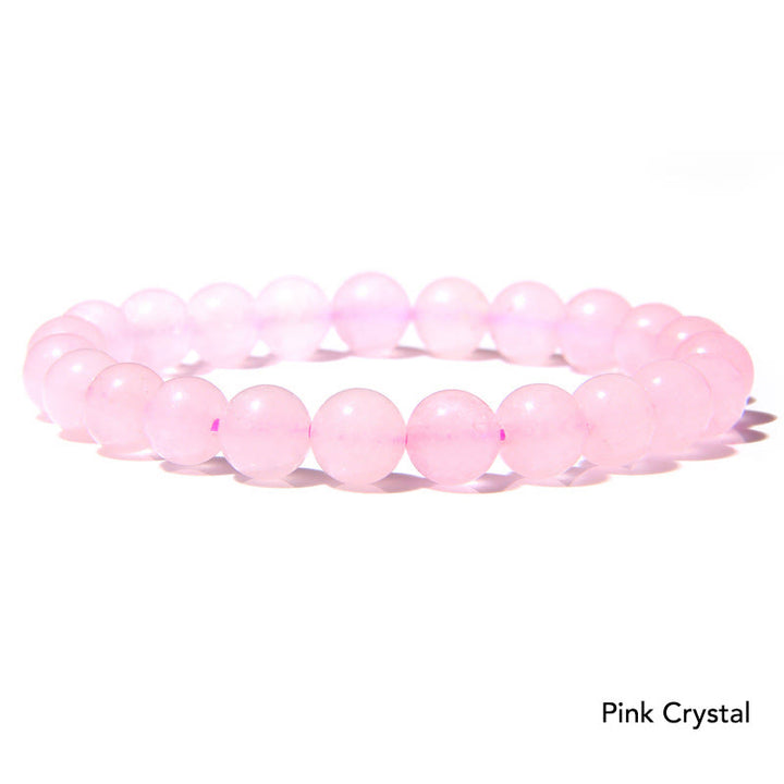 Natural Agate Stone Crystal Balance Beaded Bracelet - Pink Crystal - image 38
